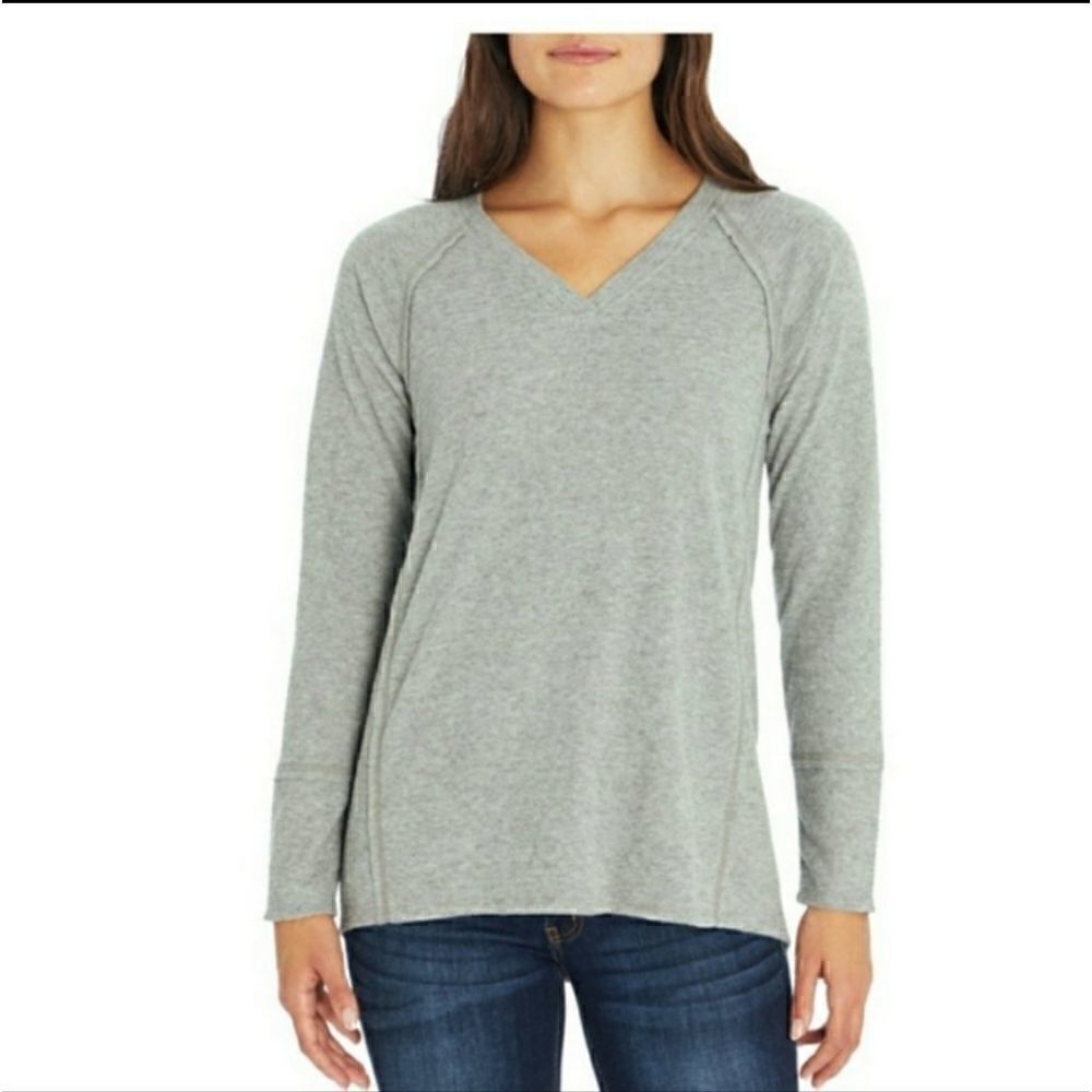 NWT Wildfox Womens Haley Brushed Long Sleeve Top - Heather Grey S